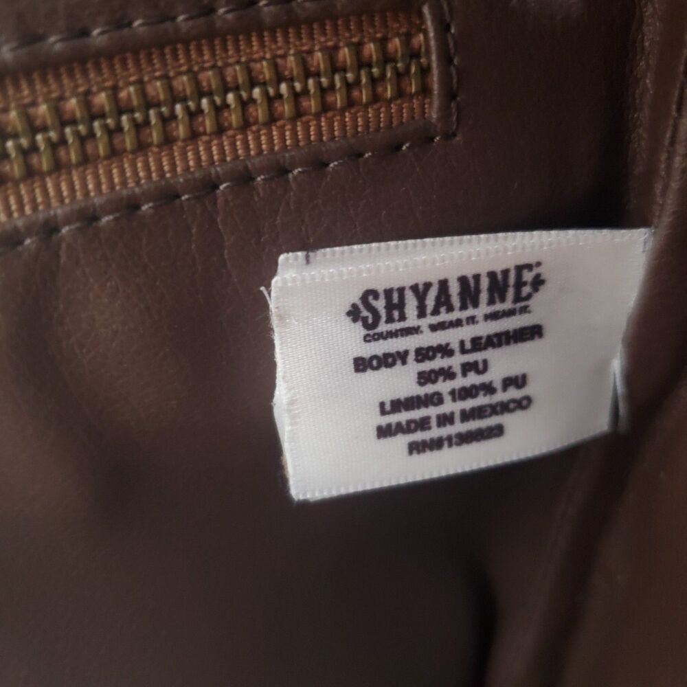 NWT Shyanne Women’s Leather Crossbody Bag Brown Cowhide and PU Tooled Studded - Picture 7 of 11